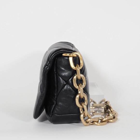 Prada System Shoulder Bag in Black Nappa Leather with Gold Chain - Picture 4 of 12